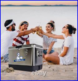 Yakimoto 54 Qt Large Beverage Beer Ice Chest, Portable Stainless Steel Cooler