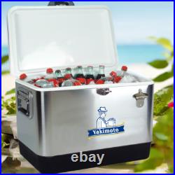 Yakimoto 54 Qt Stainless Steel Can Cooler with Bottle Opener, 80 Cans Capacity