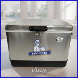 Yakimoto 54-Quart Ice Chest, large Portable Cooler, Hard-Sided Steel Metal Cooler