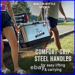 Yakimoto 54-Quart Ice Chest, large Portable Cooler, Hard-Sided Steel Metal Cooler