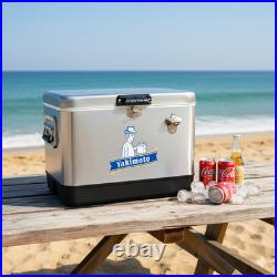 Yakimoto 54QT Metal Ice Chest Stainless Steel Cooler for Beach Party & Camping