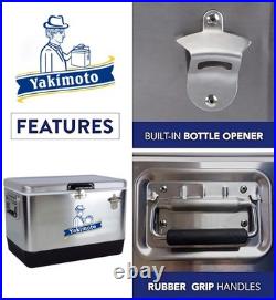 Yakimoto 54QT Metal Ice Chest Stainless Steel Cooler for Beach Party & Camping
