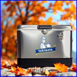 Yakimoto 54Qt Large Metal Cooler Box with Drain, Durable Thermal Ice Chest Yakimoto 54Qt Large Metal Cooler Box with Drain, Durable Thermal Ice Chest