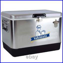 Yakimoto 54Qt Metal Cooler Box, Retro style ice Chest, for Backyard BBQ Party
