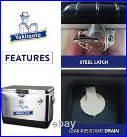 Yakimoto 54Qt Metal Cooler Box, Retro style ice Chest, for Backyard BBQ Party