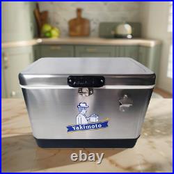 Yakimoto 54Qt Outdoor Home High-Capacity Ice Chest, Stainless Steel Hard Cooler