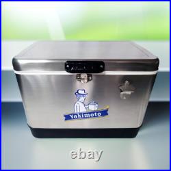 Yakimoto 54Qt Personalized Retro Stainless Steel Cooler, Ice Chest for Sturdy Yakimoto 54Qt Personalized Retro Stainless Steel Cooler, Ice Chest for Sturdy