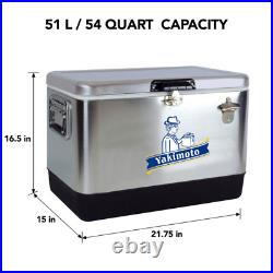 Yakimoto 54Qt Portable Cooler Box with Heavy duty Handle, Insulated Ice Chest