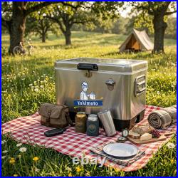 Yakimoto 54Qt Stainless Steel Cooler Ice Chest with Bottle Opener Tailgating