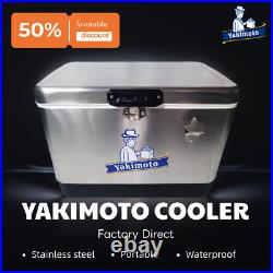 Yakimoto 54Qt Stainless Steel Cooler for Camping, Party, Beach, Picnic, RV