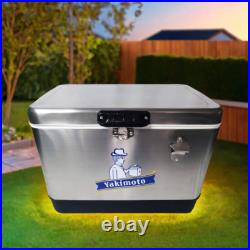 Yakimoto 54Qt Stainless Steel Ice Bucket, Thermal insulation Ice Chest Cooler
