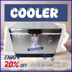 Yakimoto 54Qt Stainless Steel Outdoor Cooler, Sturdy, Safe and Eco-friendly