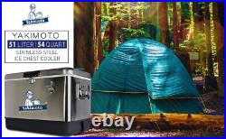 Yakimoto 54Qt Stainless Steel Outdoor Cooler, Sturdy, Safe and Eco-friendly