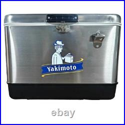 Yakimoto 54Qt Stainless Steel Portable Cooler Box Heavy Duty Ice Chest Camping