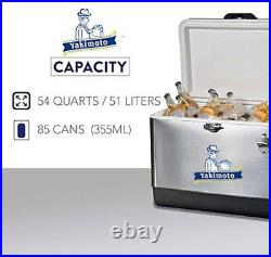 Yakimoto 54Qt Unique Retro Stainless Steel Ice Chest, Portable Car Cooler -NEW Yakimoto 54Qt Unique Retro Stainless Steel Ice Chest, Portable Car Cooler -NEW