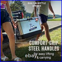 Yakimoto 54Qt Unique Retro Stainless Steel Ice Chest, Portable Car Cooler -NEW Yakimoto 54Qt Unique Retro Stainless Steel Ice Chest, Portable Car Cooler -NEW