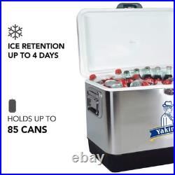 Yakimoto 54Qt Vintage Stainless Steel Cooler Box, Portable Insulation Ice Chest