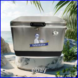 Yakimoto 54qt Leak-Proof, Air Tight Steel Belted Cooler, Bottle Openers, Portable