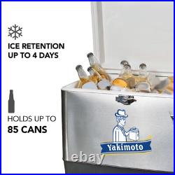 Yakimoto Camping Picnic Large Capacity 54Qt Cooler, Portable Retro Ice Chest