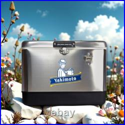 Yakimoto Camping Picnic Large Capacity 54Qt Cooler, Portable Retro Ice Chest