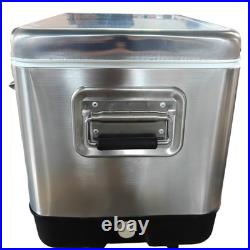 Yakimoto Classic Stainless Steel 54Qt Cooler with Wheels and Retractable Handle