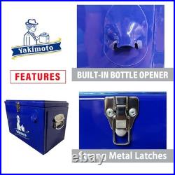 Yakimoto Cooler Box withBottle Opener Vintage 21Qt Metal Ice Chest Locking Lid
