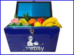 Yakimoto Cooler Box withBottle Opener Vintage 21Qt Metal Ice Chest Locking Lid
