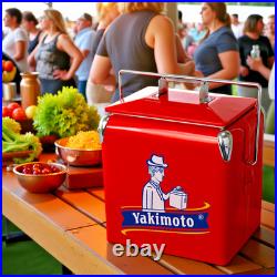 Yakimoto Festival Must-Have CoolerRed Retro Metal 14QtFood & Beverage Storage