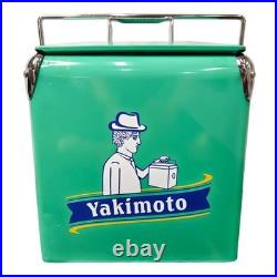 Yakimoto Greenish-Blue 14Qt Metal Ice Chest, Essential for Outdoor Travel Parties