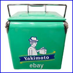 Yakimoto Greenish-Blue 14Qt Metal Ice Chest, Essential for Outdoor Travel Parties