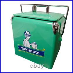 Yakimoto Greenish-Blue 14Qt Metal Ice Chest, Essential for Outdoor Travel Parties