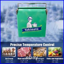 Yakimoto Greenish-Blue 14Qt Metal Ice Chest, Essential for Outdoor Travel Parties