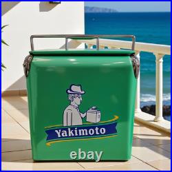 Yakimoto Greenish-Blue 14Qt Metal Ice Chest, Essential for Outdoor Travel Parties