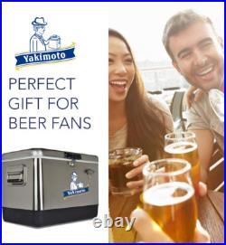 Yakimoto Hard Cooler, Insulated Portable Ice Box 54Qt 80-Can Capacity Ice Chest
