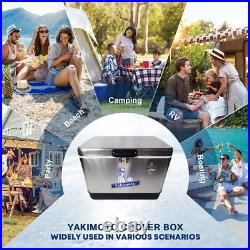 Yakimoto Hard Cooler, Insulated Portable Ice Box 54Qt 80-Can Capacity Ice Chest