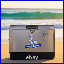Yakimoto Heavy-duty vintage stainless steel 54Quart Large-Capacity Ice Chest Yakimoto Heavy-duty vintage stainless steel 54Quart Large-Capacity Ice Chest