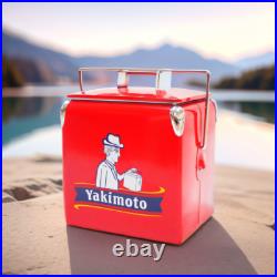 Yakimoto Ice Chest 13 Liter Retro Metal Cooler for BBQ Camping Picnic Fishing