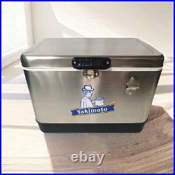 Yakimoto Ice Chest Cooler box, with Bottle Opener 54qt, Vintage Ice Bucket, Outdoor