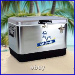 Yakimoto Ice Chest, Cooler, with Bottle Opener, 51L 54Qt, Vintage Style Ice Bucket