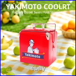 Yakimoto Metal Picnic Ice Chest, Portable 14Qt Compact, Long-Lasting Ice Retention