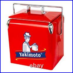 Yakimoto Metal Picnic Ice Chest, Portable 14Qt Compact, Long-Lasting Ice Retention