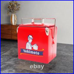 Yakimoto Portable 14 QT Hard Metal Ice Chest Outdoor Camping Storage Coolers