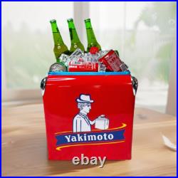 Yakimoto Red Metal Freezer Cooler Two Handle Camping Tailgate-NEW