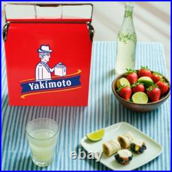 Yakimoto Red Retro Style Ice Chest, 14Qt, Portable Metal Cooler for Party Picnic