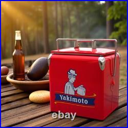 Yakimoto Red Vintage Picnic Cooler 14Qt, Keeps Lunch Fresh & Chilled All Day
