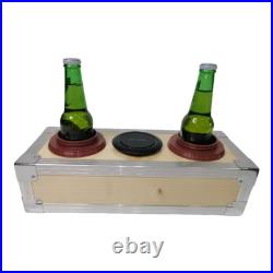 Yakimoto Retro ice chest cooler, With wireless charging, Wood and metal, portable