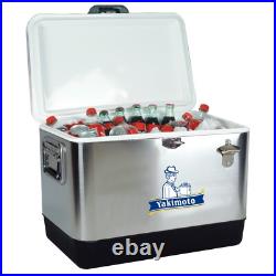 Yakimoto Stainless Steel Cooer with Bottle Opener, 54Qt for Boat Beach RV Fishing