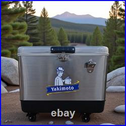 Yakimoto Stainless Steel Portable Cooler Box, 54Qt, The perfect vacation choice