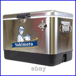 Yakimoto Stainless Steel Vintage Style Silver Cooler Chest, 51L/54Qt, portable Yakimoto Stainless Steel Vintage Style Silver Cooler Chest, 51L/54Qt, portable