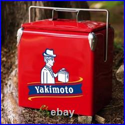 Yakimoto Vintage 14Qt Portable Metal Ice Chest Keeps Beverages and Food Chilled